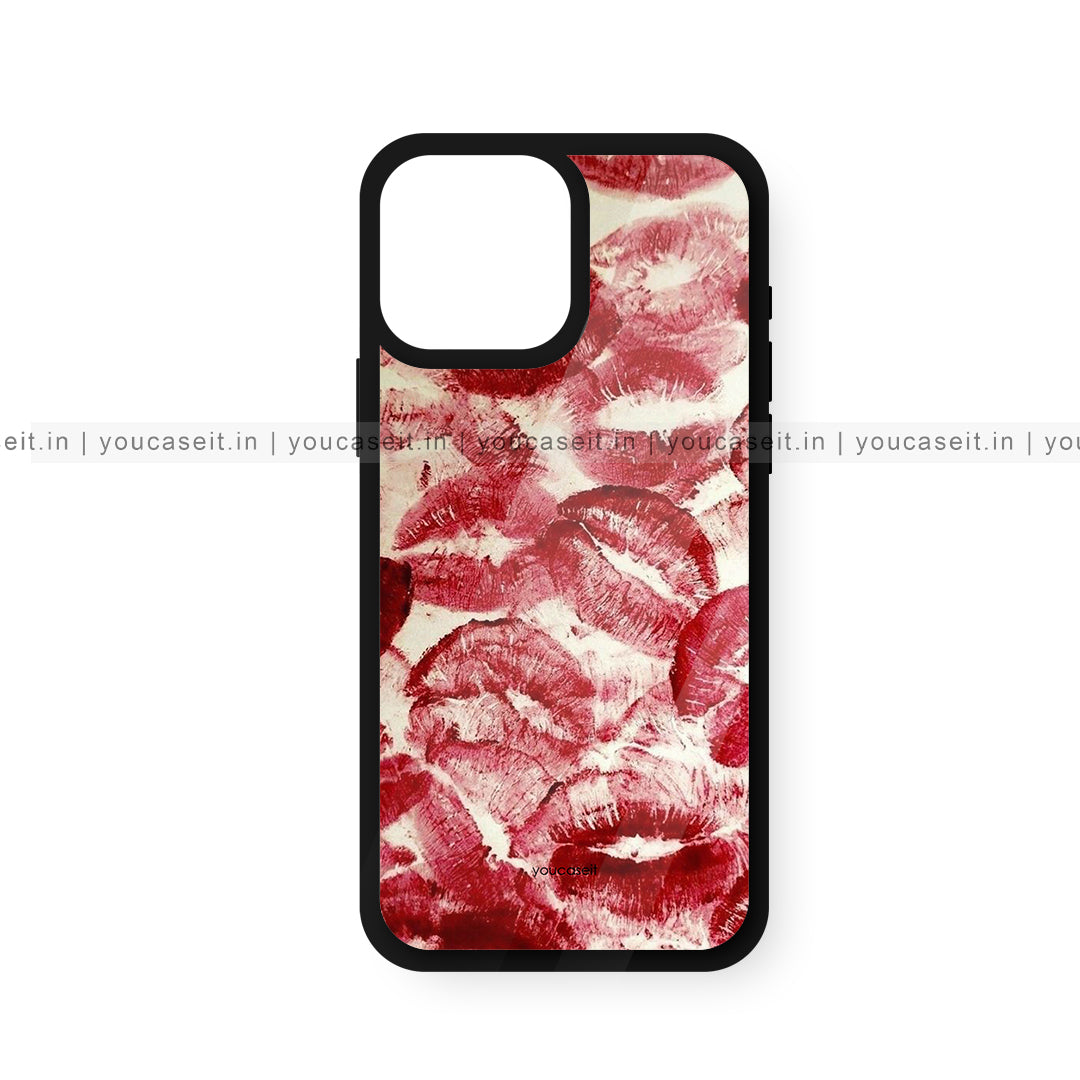 Red Kisses Pattern Glossy Case