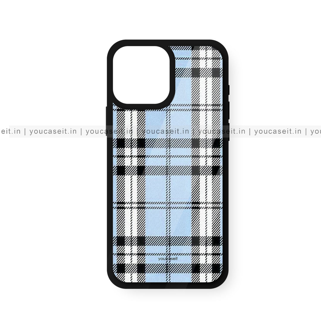 Blue & Black Fabric Pattern Glossy Case