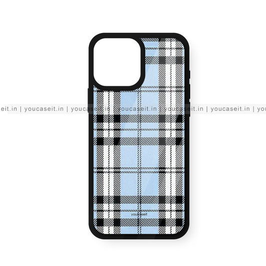 Blue & Black Fabric Pattern Glossy Case