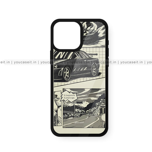 Car Racing Comic Scene Glossy Case