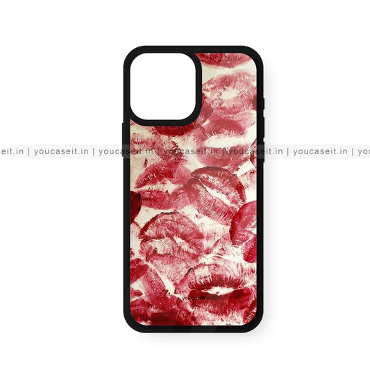 Red Kisses Pattern Glossy Case